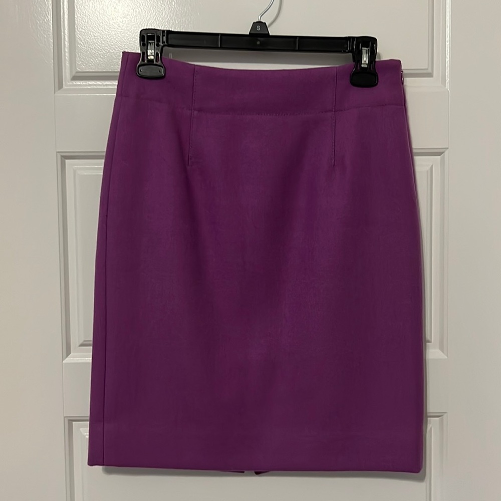 J Crew Purple Wool Pencil Skirt